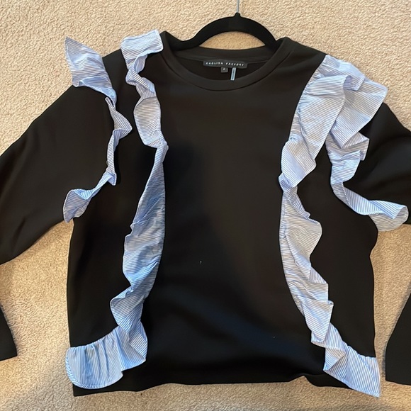 English Factory Ruffles Sweater. Size: Small - Picture 3 of 4
